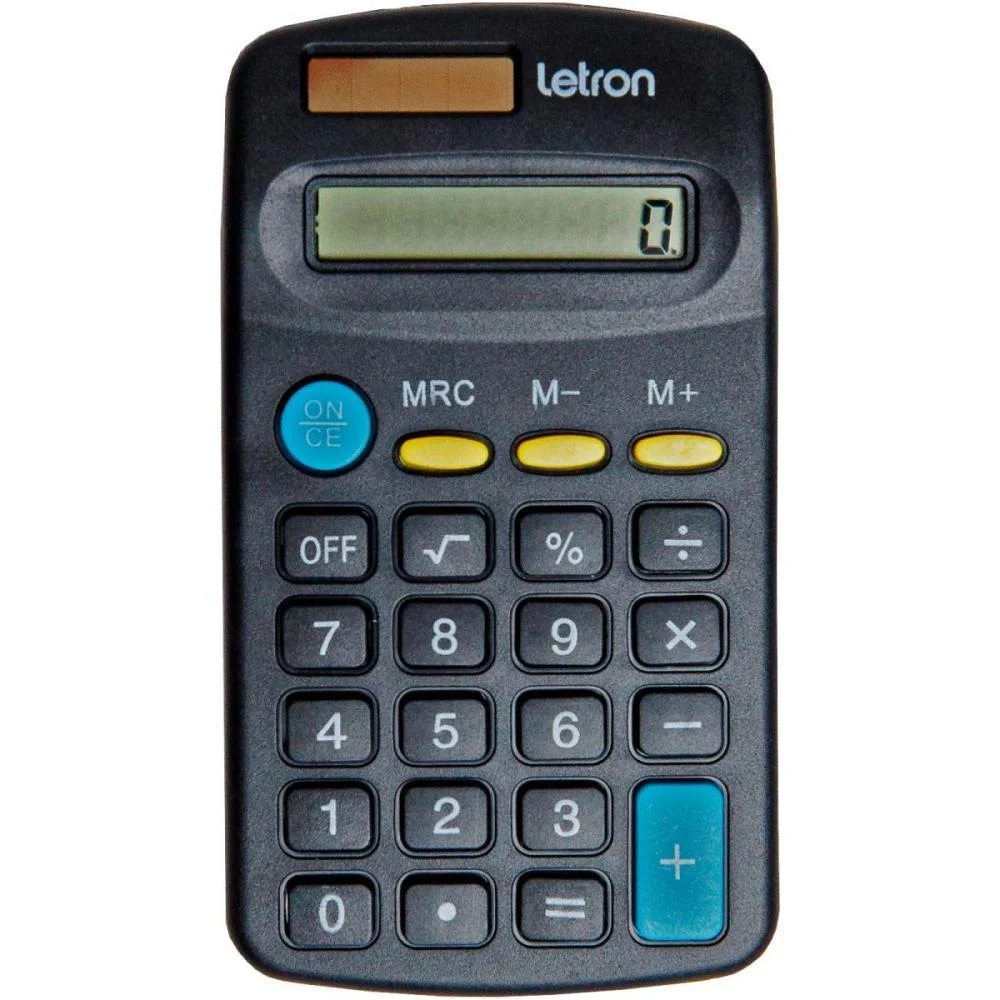 Calculadora De Bolso 8 Dig. Preta Basic Solar Leonora (Unidade)