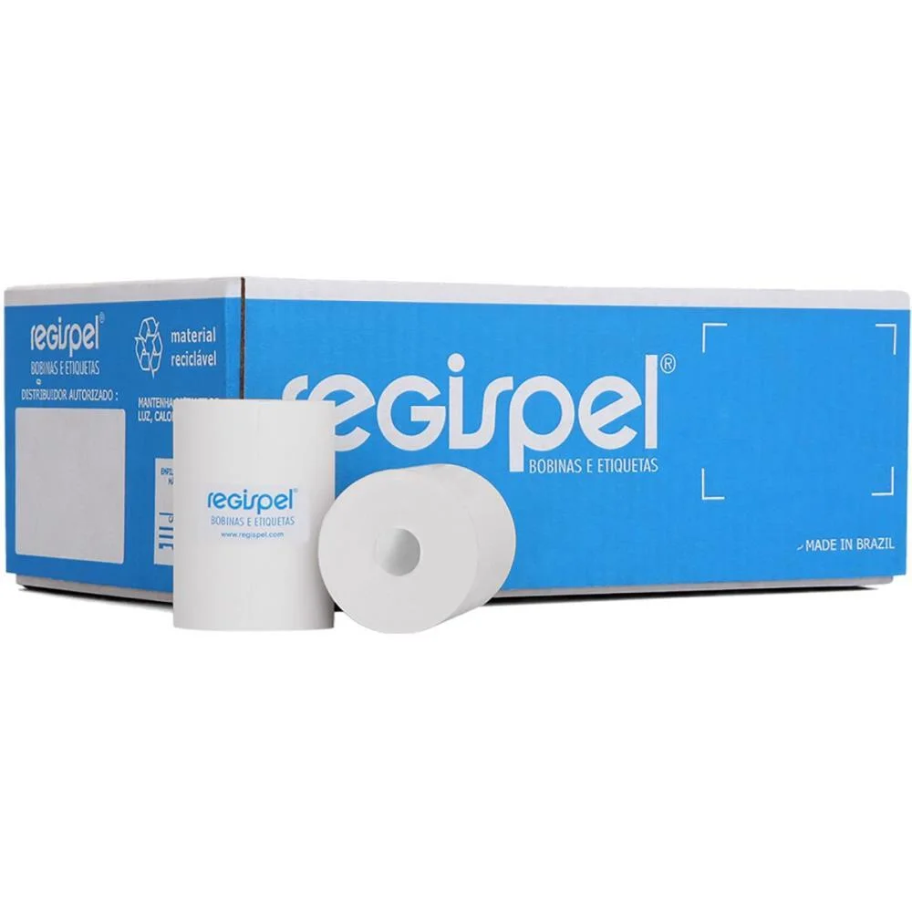 Bobina Termica 80Mmx30M. Branca 44G S/Tubete Regispel (Cx.c/10)