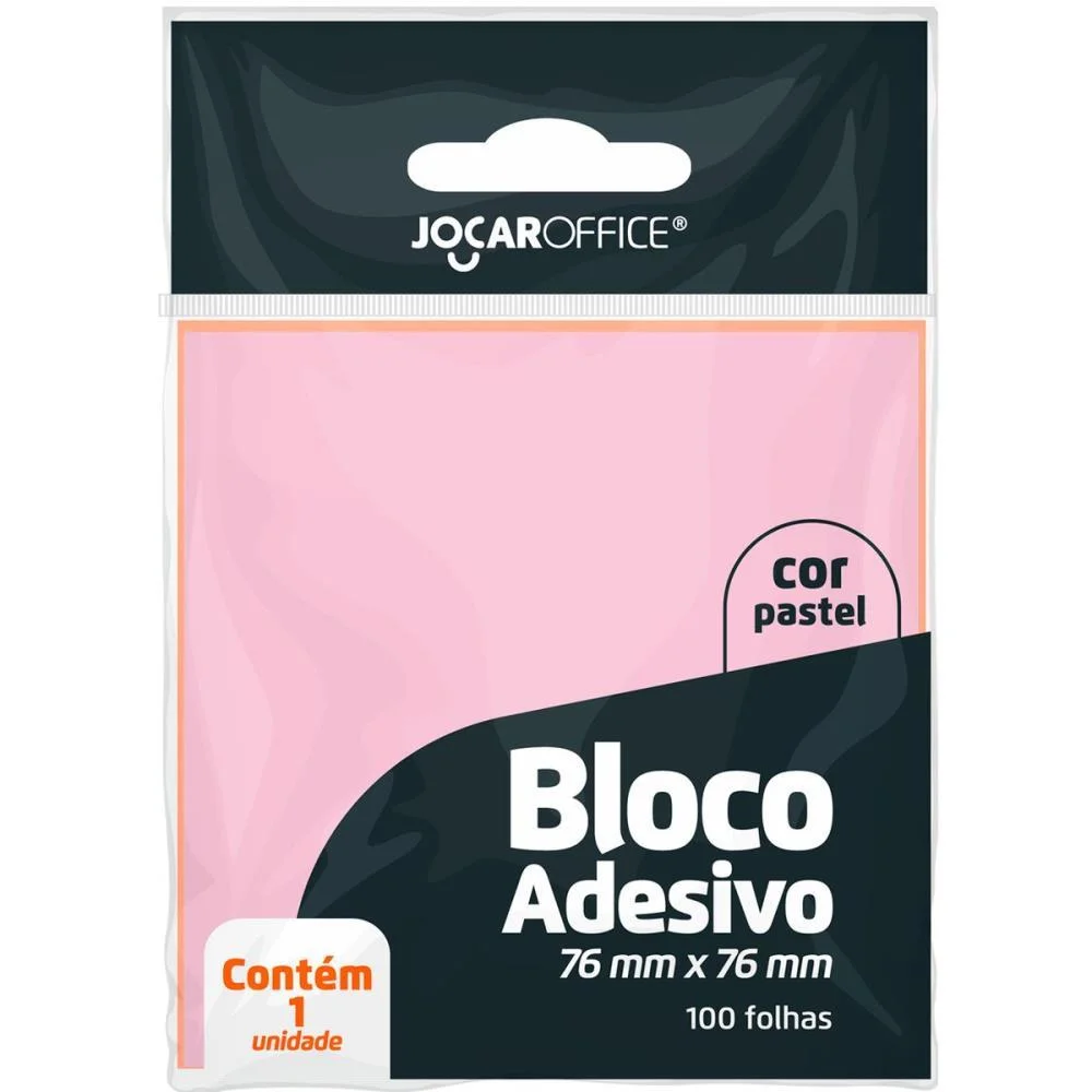 Bloco De Recado Autoadesivo Jocar Rosa Pastel 76X76 100Fls Leonora (Cx.c/12)