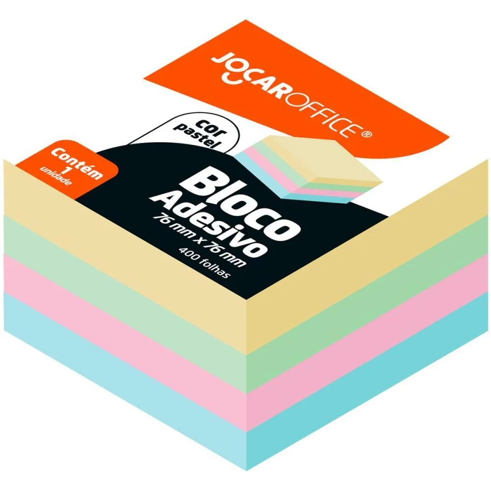 Bloco De Recado Autoadesivo Jocar Pastel 76X76 400Fls Leonora (Unidade)