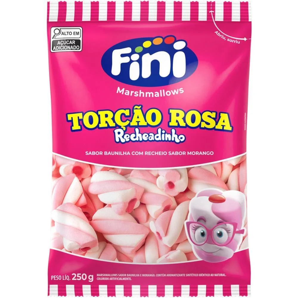 Doce Marsh Recheado Rosa/Branco 250 Fini (Unidade)