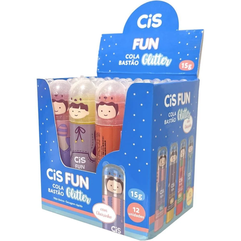 Cola Em Bastao Cis Fun Glitter Cheiro 15G (S) Sertic (Cx.c/12)