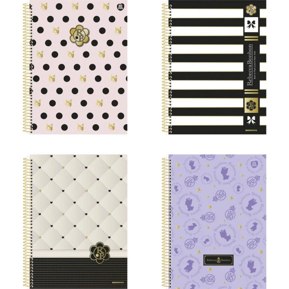 Caderno 10X1 Capa Dura Rebeca Bonbon 160F Animativa (Pct.c/04)