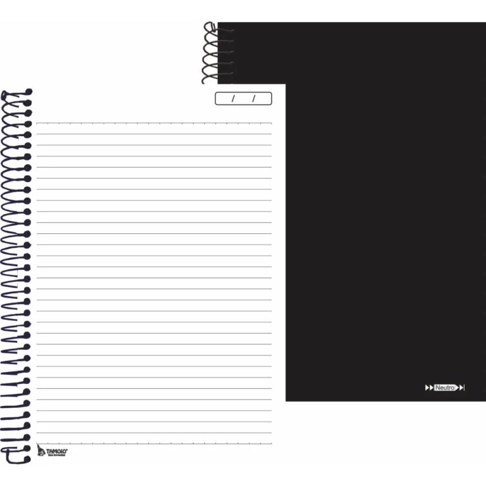 Caderno 01X1 Capa Dura Neutro Preto 96F Sem Pauta Tamoio (Pct.c/04)