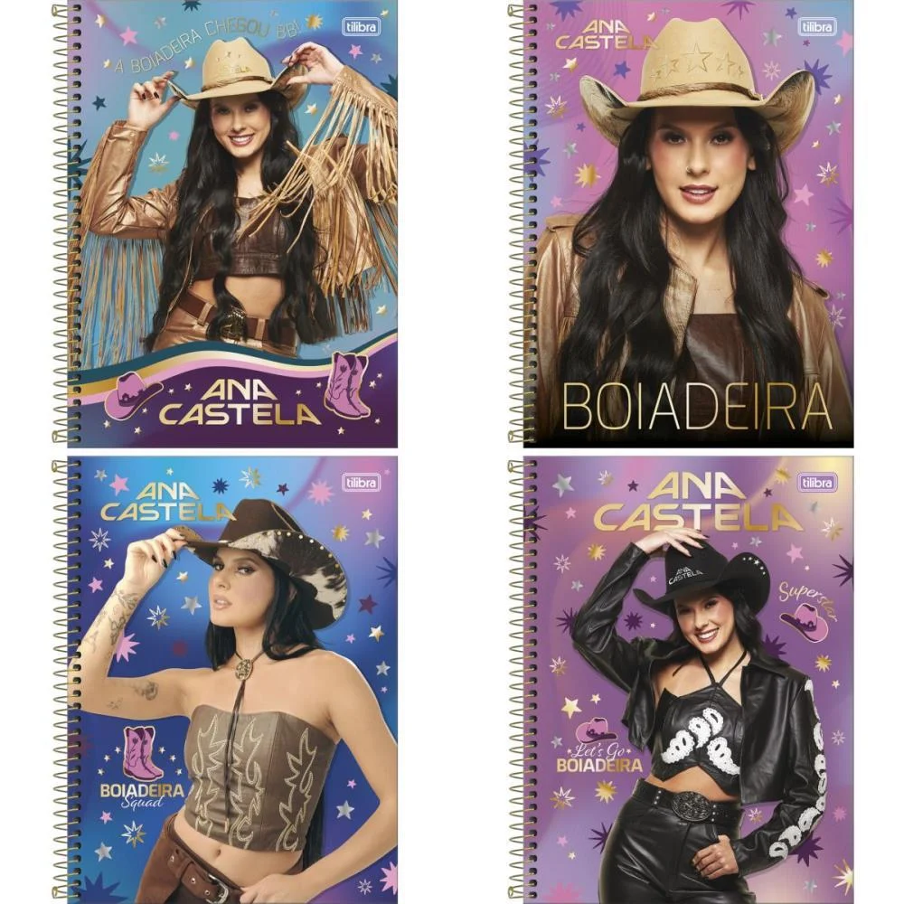 Caderno 01X1 Capa Dura Ana Castela 80Fls Tilibra (Pct.c/04)
