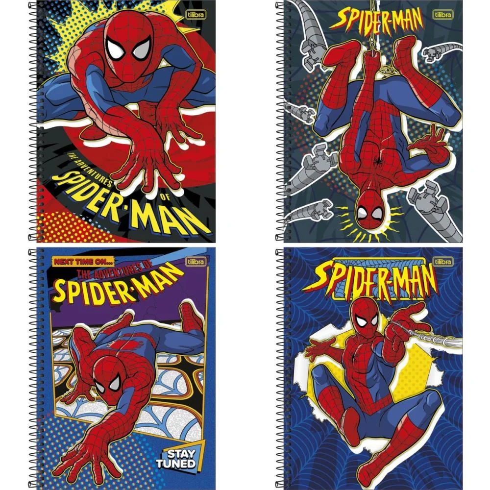 Caderno 10X1 Capa Dura Spider-Man 160Fls Fit Tilibra (Pct.c/04)