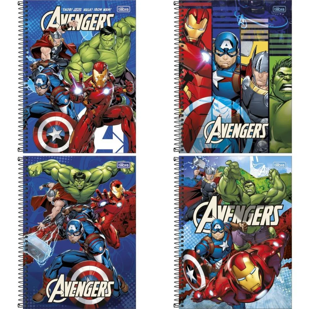 Caderno 01X1 Capa Dura Avengers 80Fls Fit Tilibra (Pct.c/04)