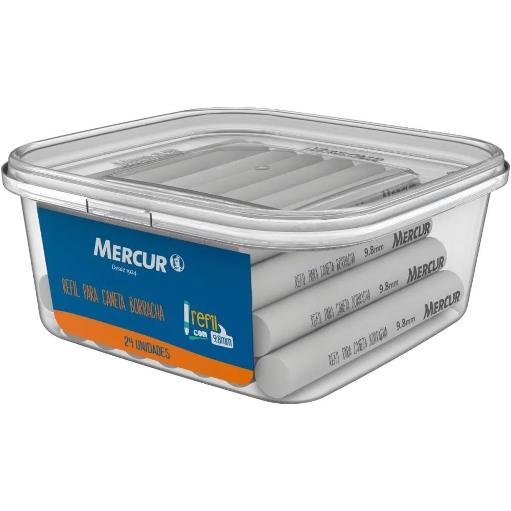 Borracha Caneta Refil Branca Mercur (Pote-24)