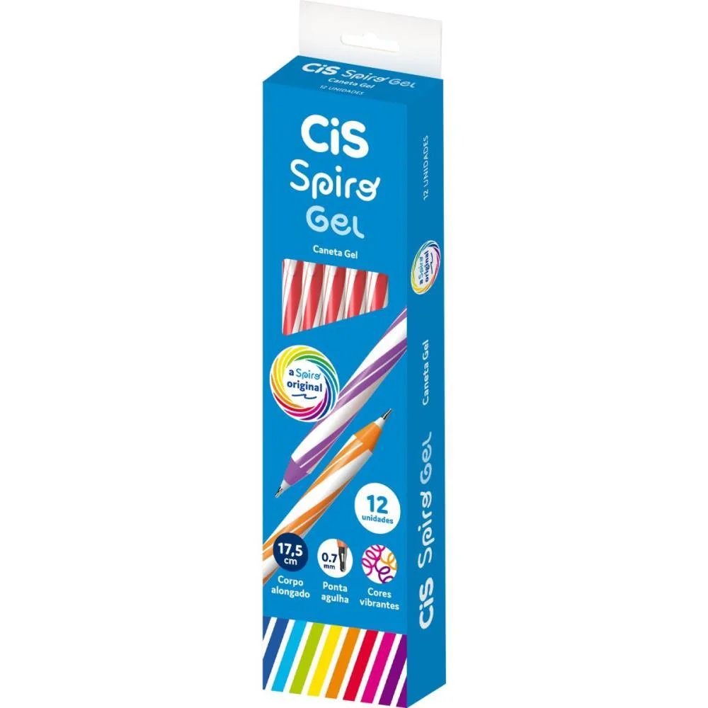 Caneta Gel Cis Spiro 0,7Mm Vermelha Sertic (Cx.c/12)