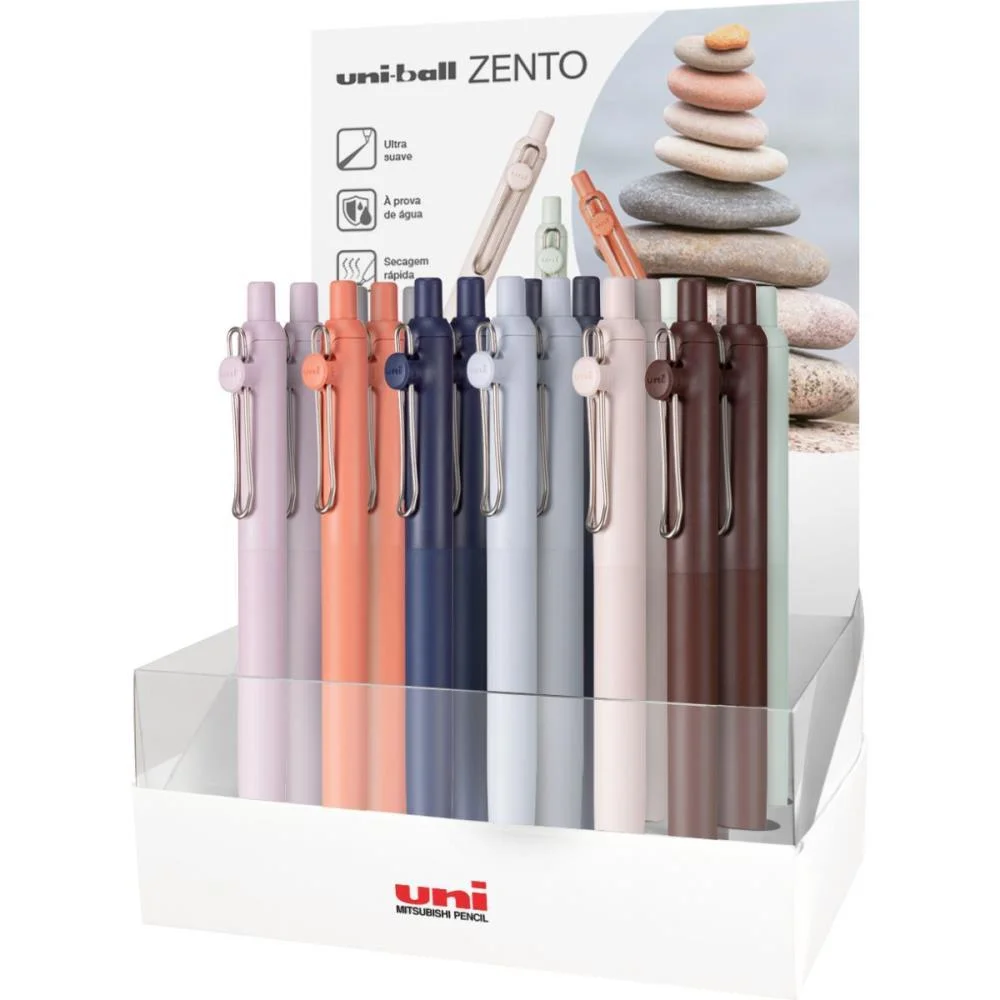 Caneta Esferografica Uni Zento Ret 0.7Mm 12 Cor (S) Sertic (Dp.c/24)
