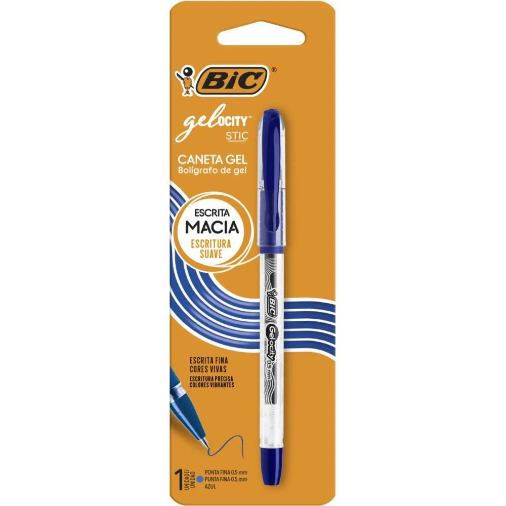 Caneta Gel Bic Gelocity Azul Bic (Blister)