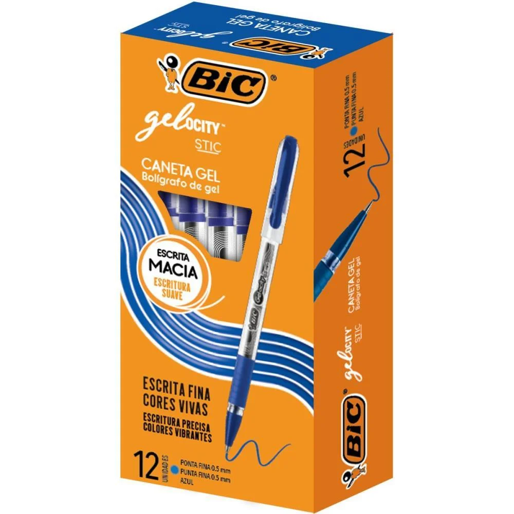 Caneta Gel Bic Gelocity Azul Bic (Cx.c/12)