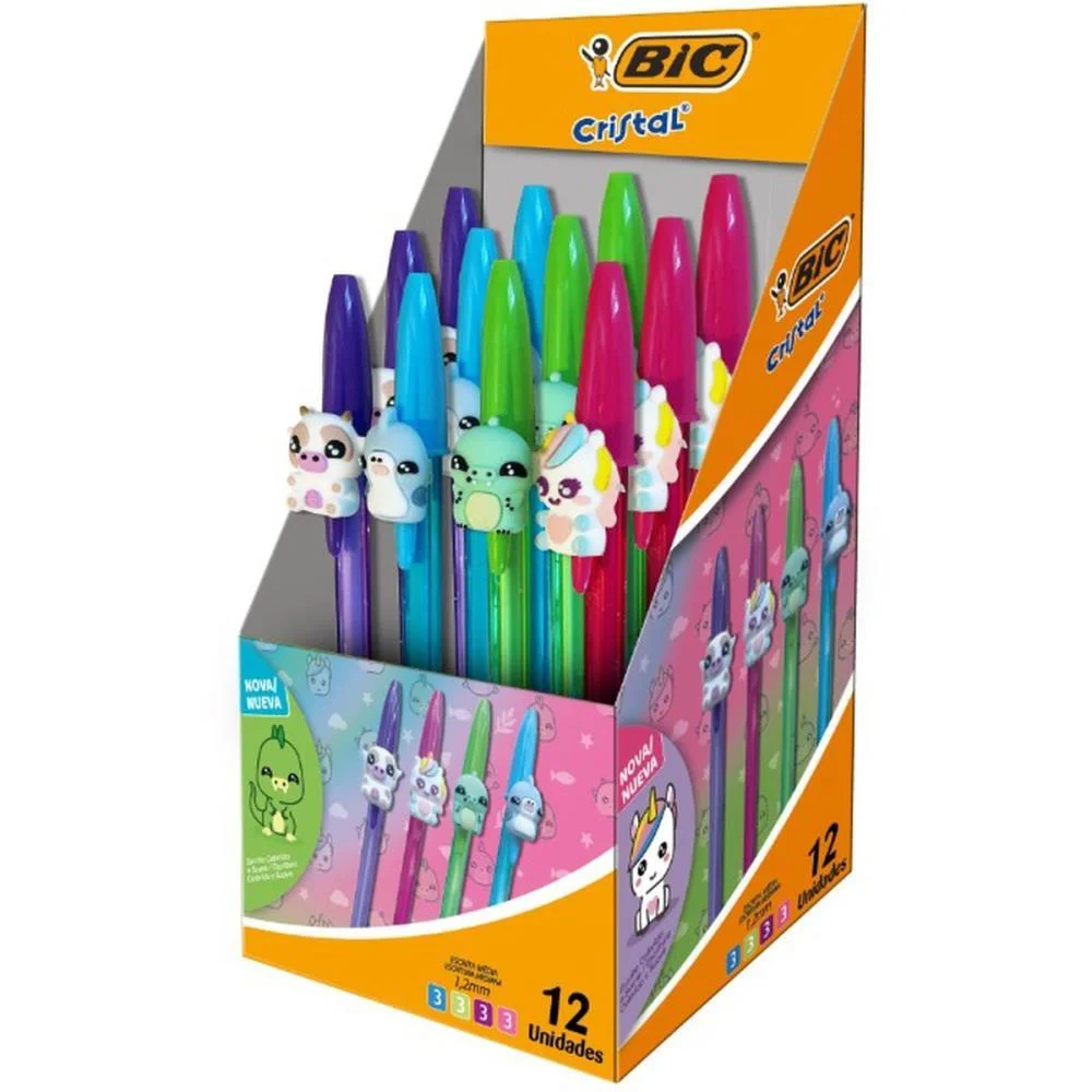 Caneta Esferografica Cristal Fashion Bichinho Sort. Bic (Cx.c/12)