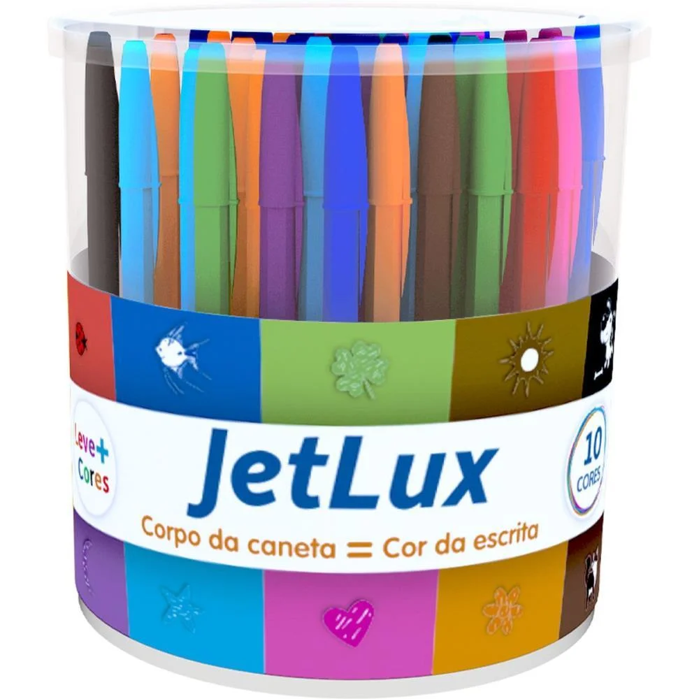 Caneta Esferografica Jet Lux Iii 1,0Mm 10 Cores Compactor (Pote-112)