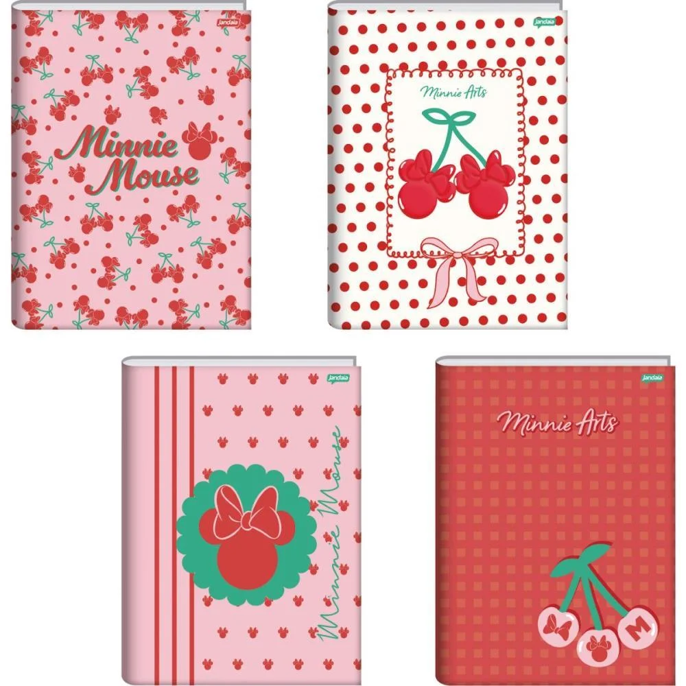 Caderno Brochurao Capa Dura Minnie Arts 80Fls. Jandaia (Pct.c/05)