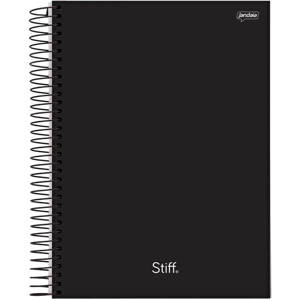Caderno Espiral 1/4 Capa Dura Stiff Slim 80Fls. Preto Jandaia (Pct.c/05)