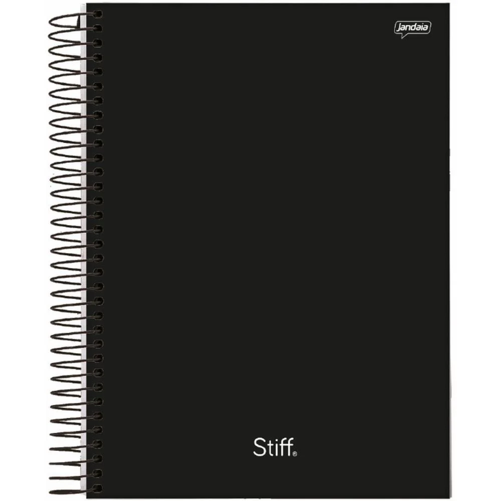 Caderno 10X1 Capa Dura Stiff Slim 160Fls. Preto Jandaia (Pct.c/04)