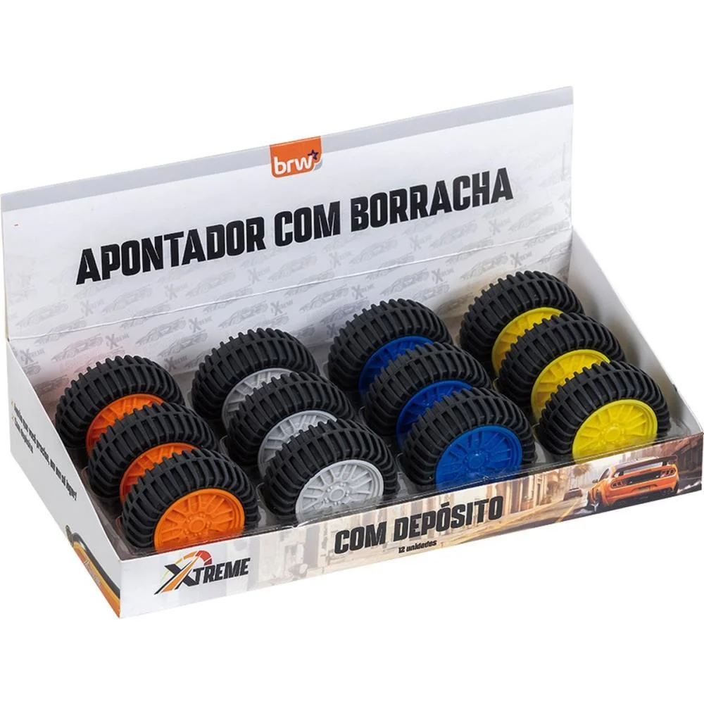 Apontador Com Deposito Xtreme C/Borracha 4Cores Brw (Dp.c/12)