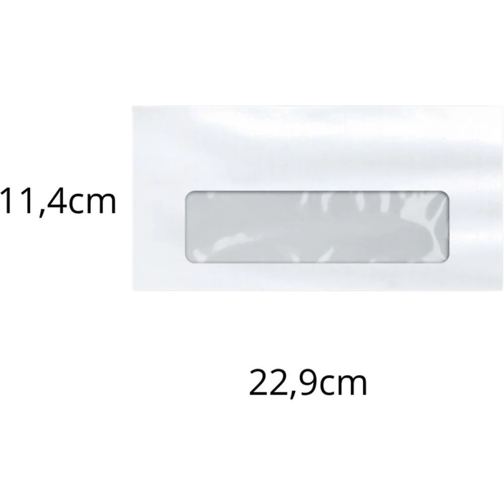 Envelope Oficio 114X229 75G. Branco Com Janela Scrity (Cx.c/1000)