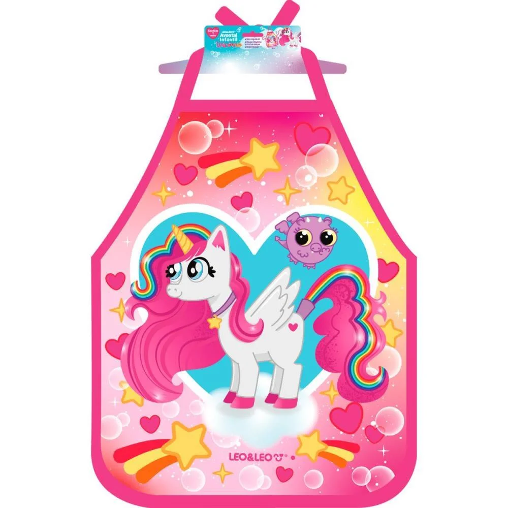 Avental Escolar Decorado Unicornio Regulavel Infantil Leonora (Unidade)