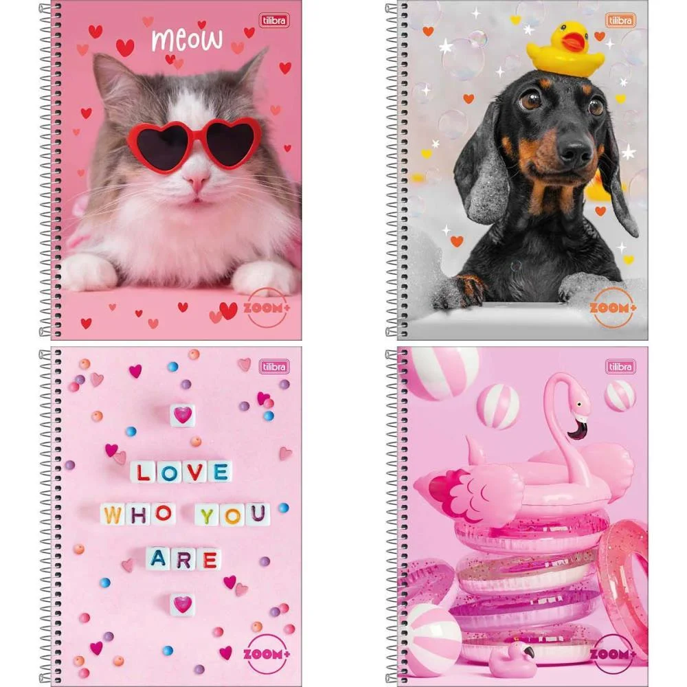 Caderno 12X1 Capa Dura Zoom+ 240 Folhas Feminino Tilibra (Pct.c/04)