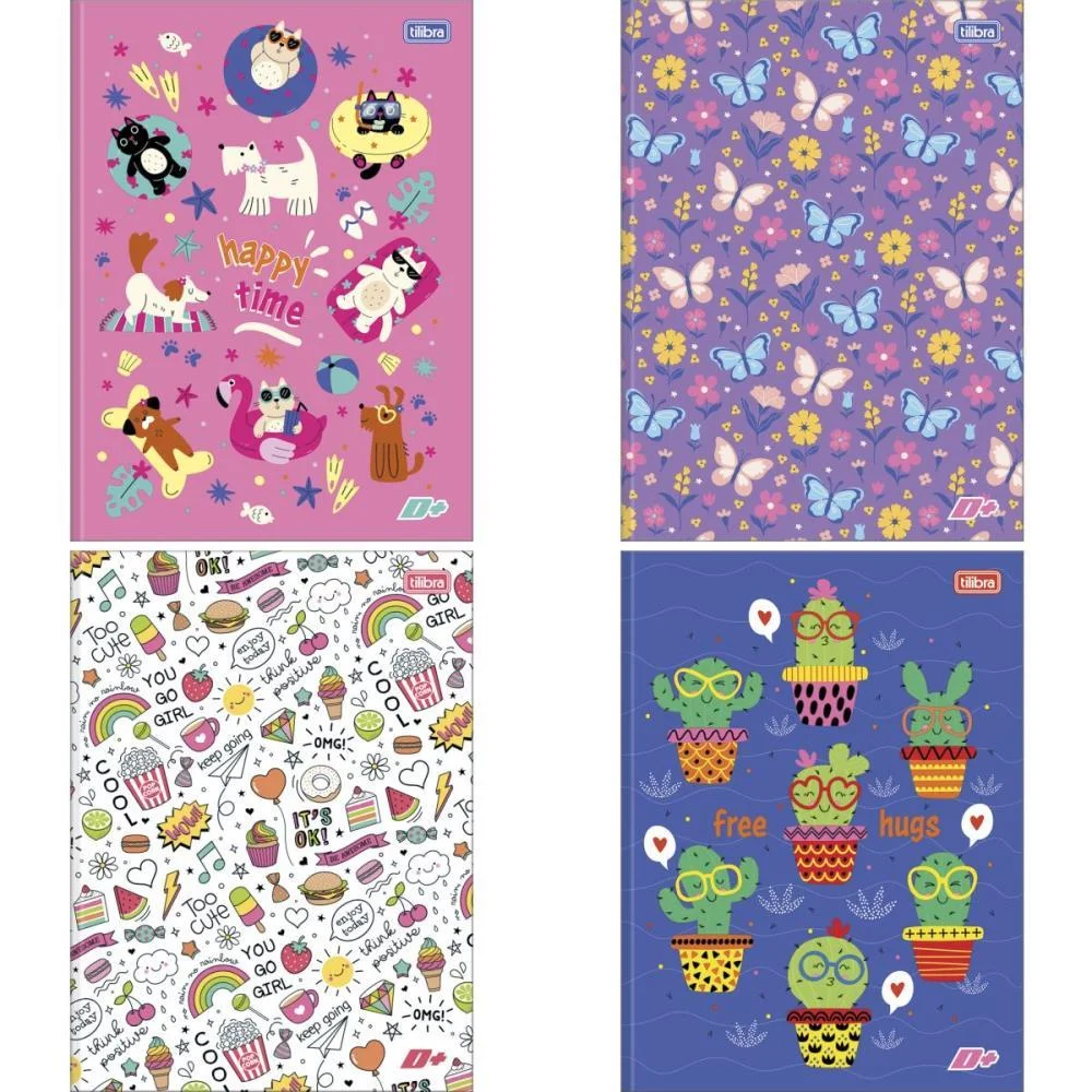 Caderno Brochurao Capa Dura D+ 96Fls Feminino Tilibra (Pct.c/05)