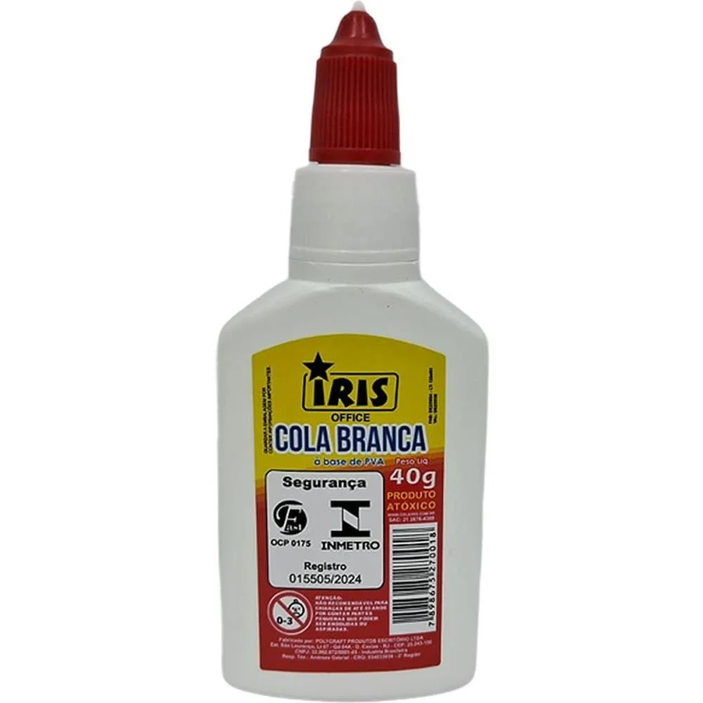 Cola Escolar Iris Branca 40G. Iris (Pct.c/06)