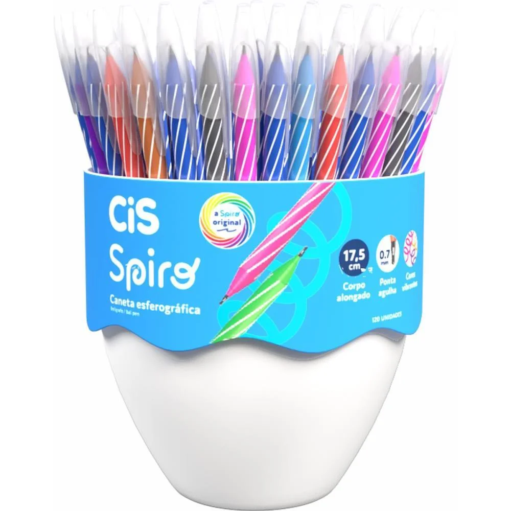 Caneta Esferografica Cis Spiro 0,7Mm 8 Cores (S) Sertic (Dp.c/120)