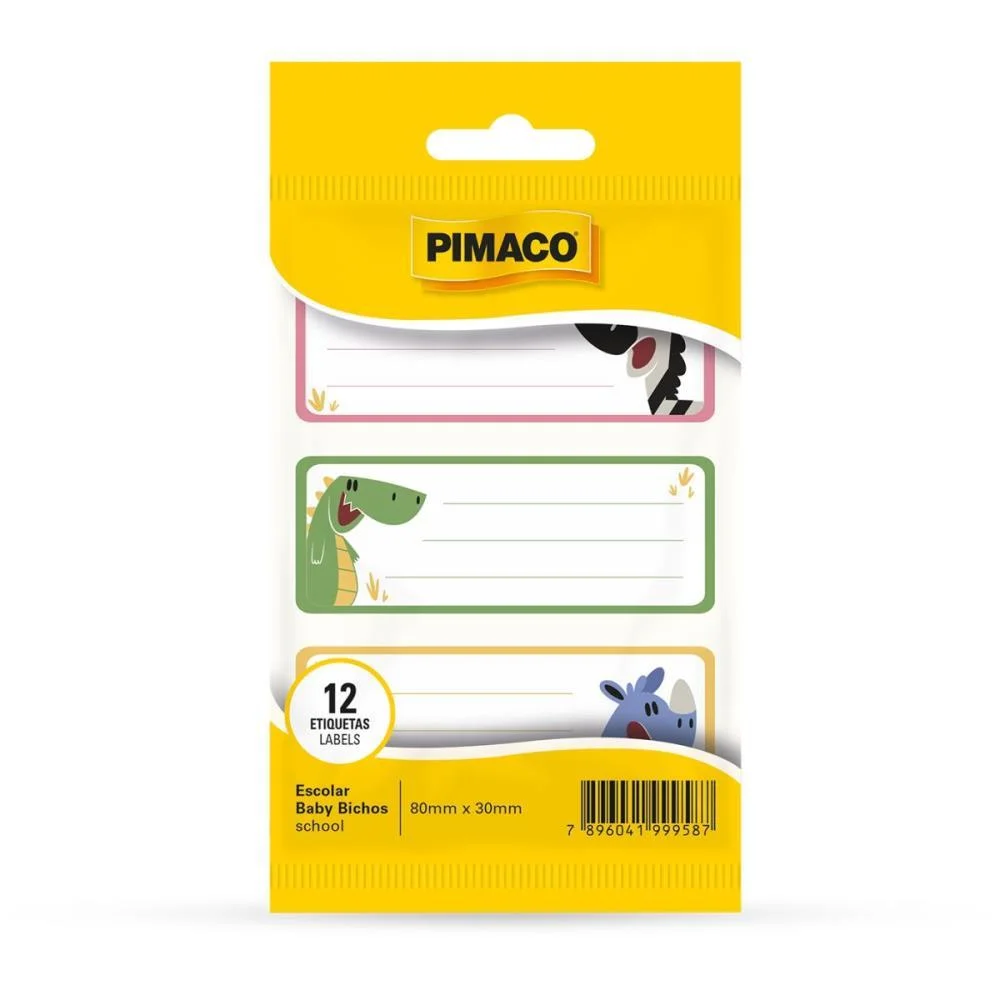 Etiqueta Escolar Baby Bichos  80X30Mm 4Fls Pimaco (Ct.c/03)