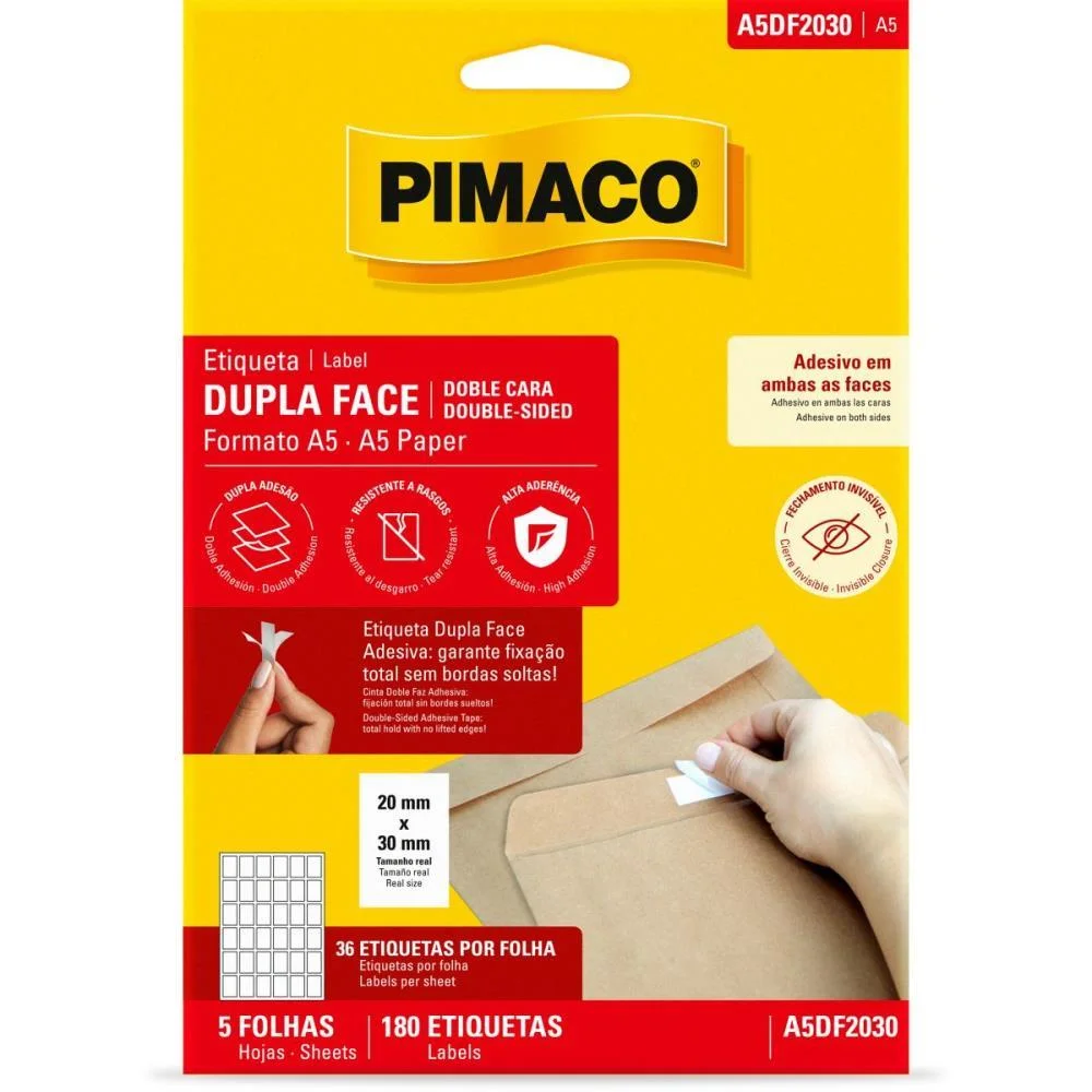 Etiqueta A5 Dupla Face 20X30Mm 5Fls Pimaco (Ct.c/180)
