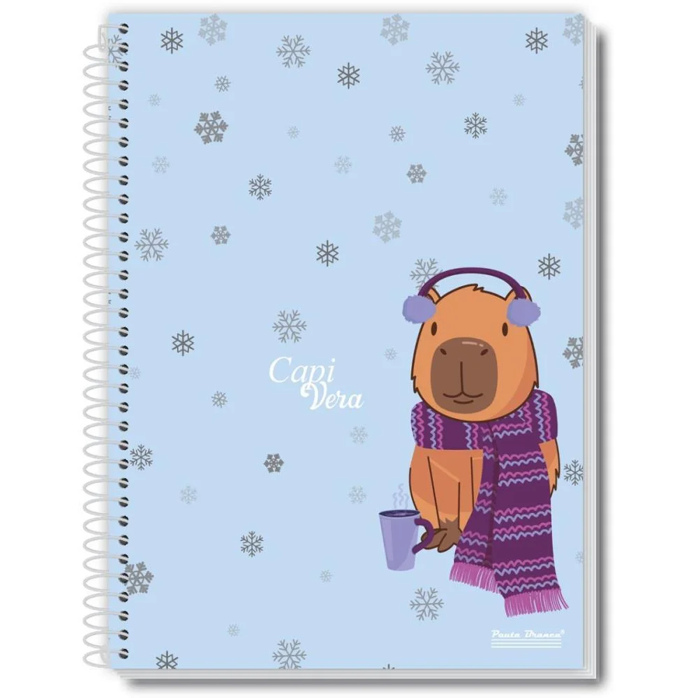 Caderno 01X1 Capa Dura Capivera 80Fls. Pauta Branca (Pct.c/03)