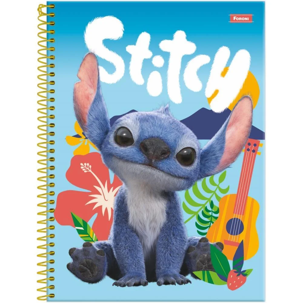 Caderno 01X1 Capa Dura Stitch Movie 80F Foroni (Pct.c/04)
