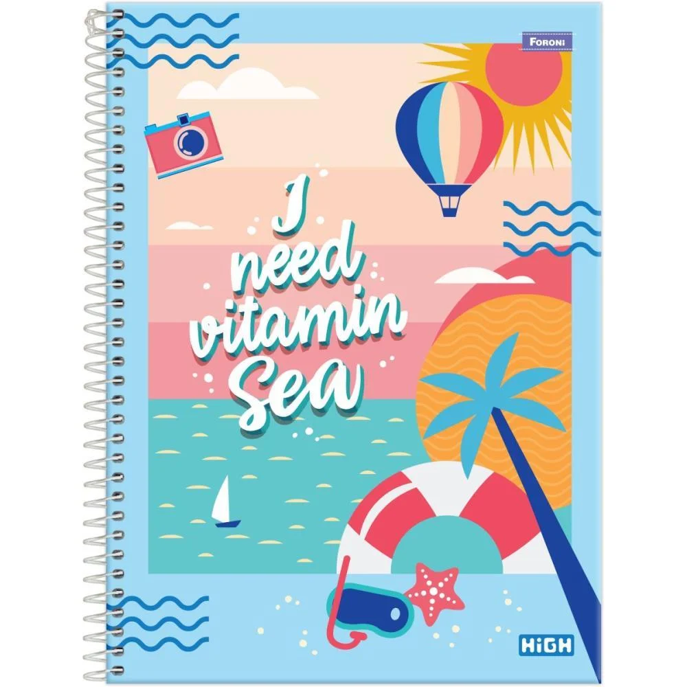 Caderno 10X1 Capa Dura High Feminino 160F Foroni (Pct.c/04)