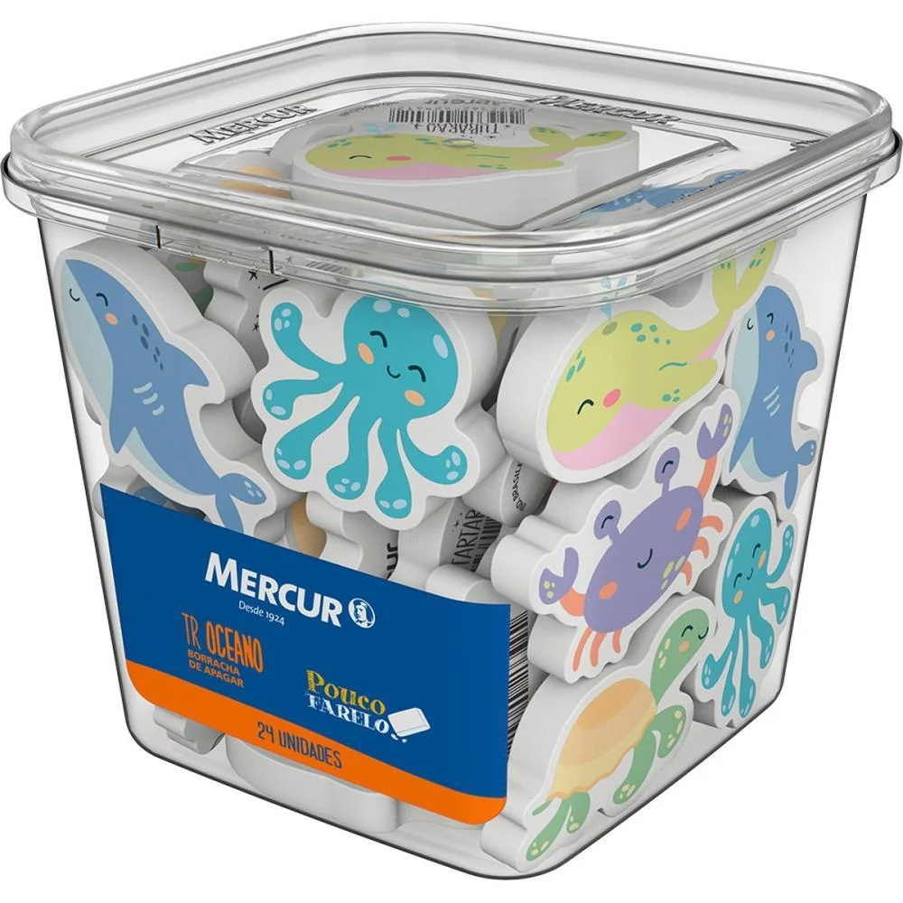 Borracha Decorada Tr Oceano Mercur (Pote-24)