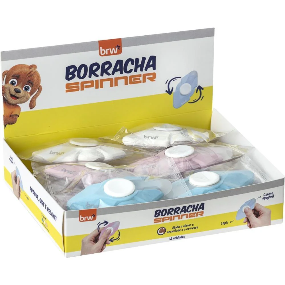 Borracha Colorida Borracha Spinner 3 Cores (S) Brw (Dp.c/12)
