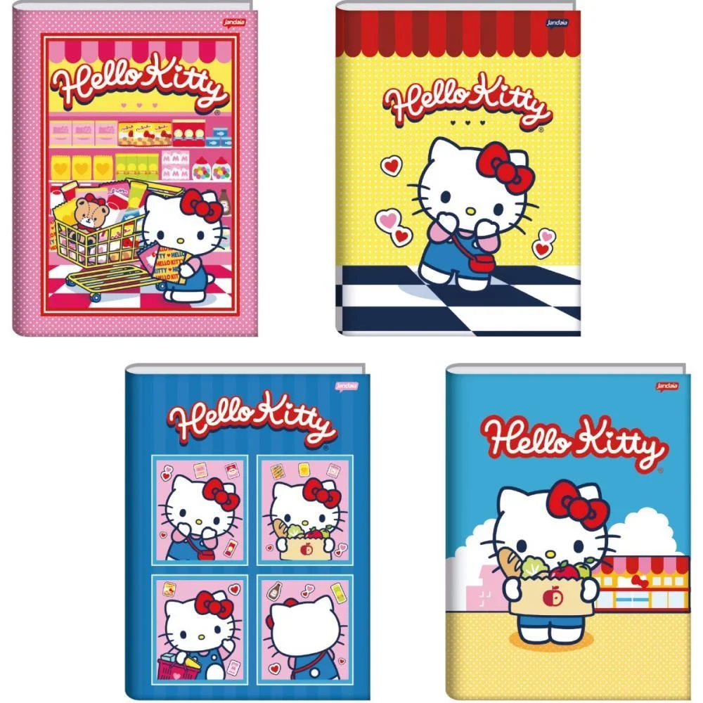 Caderno Brochurao Capa Dura Hello Kitty 80Fls. Jandaia (Pct.c/05)