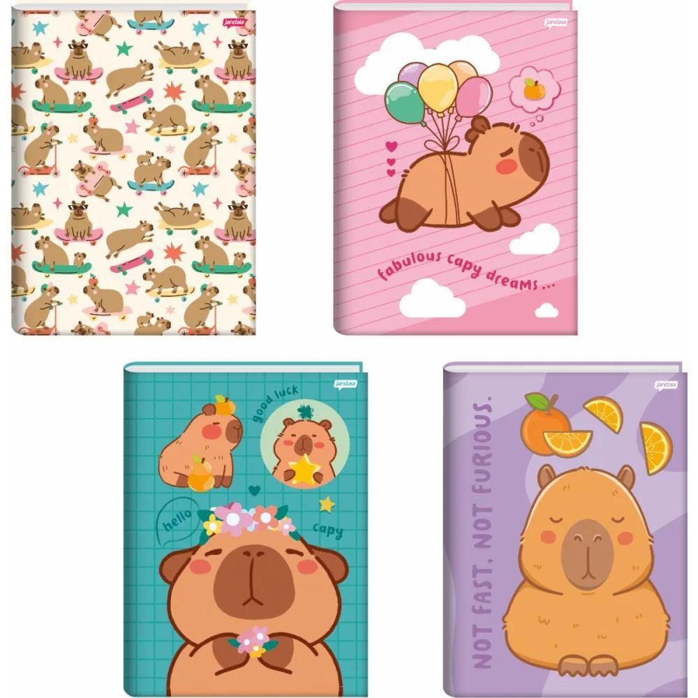 Caderno Brochurao Capa Dura Capyvibes 80Fls. Jandaia (Pct.c/05)