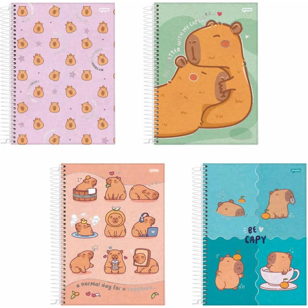 Caderno 01X1 Capa Dura Capyvibes 80Fls. I.a Jandaia (Pct.c/04)