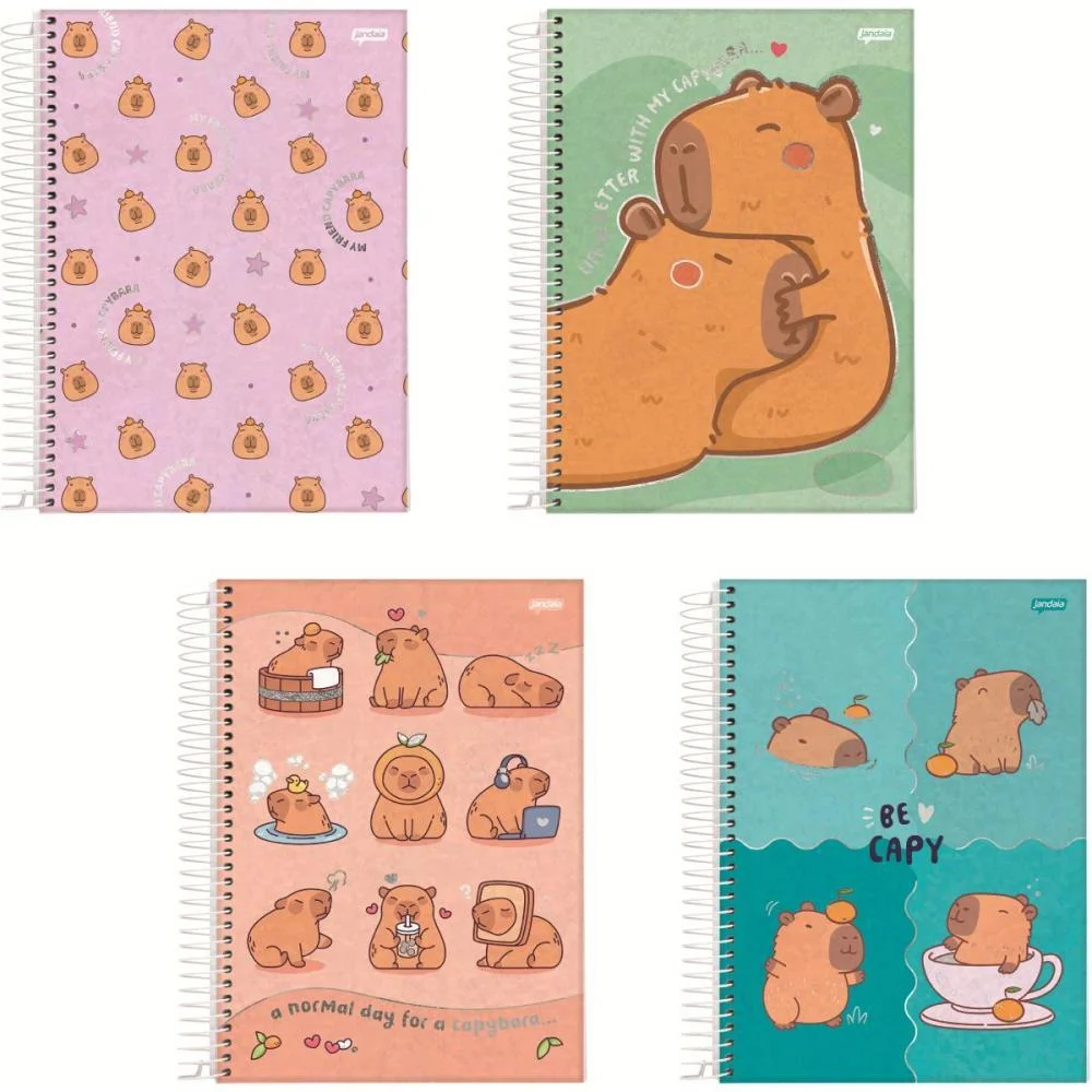 Caderno 15X1 Capa Dura Capyvibes 240Fls. I.a Jandaia (Pct.c/02)