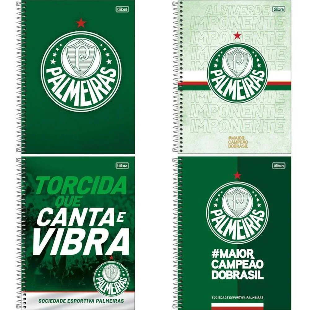 Caderno 01X1 Capa Dura Palmeiras 80Fls Tilibra (Pct.c/04)