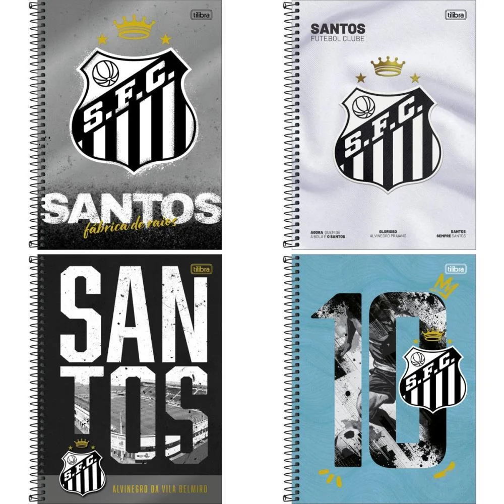 Caderno 10X1 Capa Dura Santos 160Fls Tilibra (Pct.c/04)