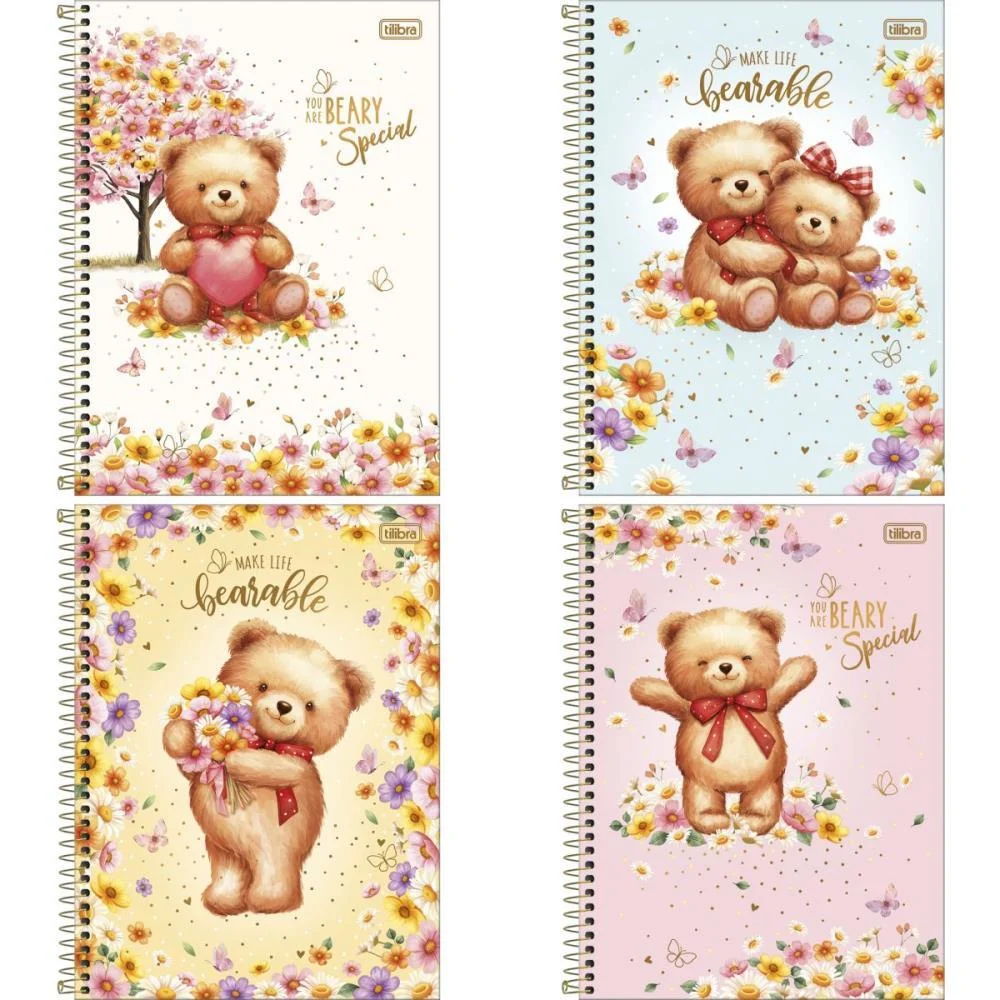 Caderno 10X1 Capa Dura Love Bears 160Fls Tilibra (Pct.c/04)