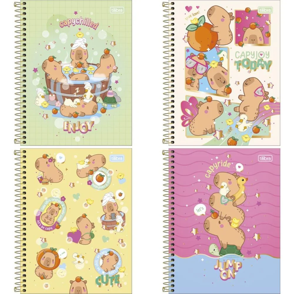 Caderno 01X1 Cp.dura Colegial Capyclub 60Fls Tilibra (Pct.c/04)