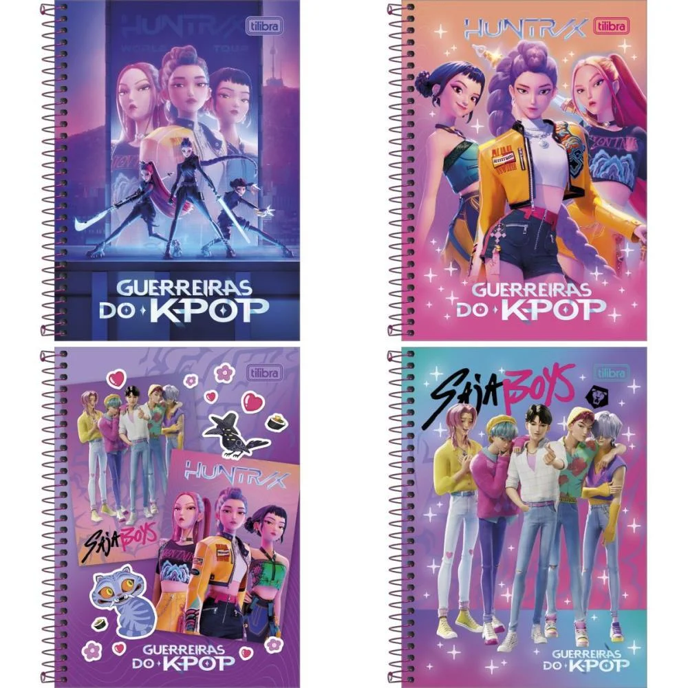Caderno Espiral 1/4 Capa Dura Guerreiras Do K-Pop 80Fls Tilibra (Pct.c/04)