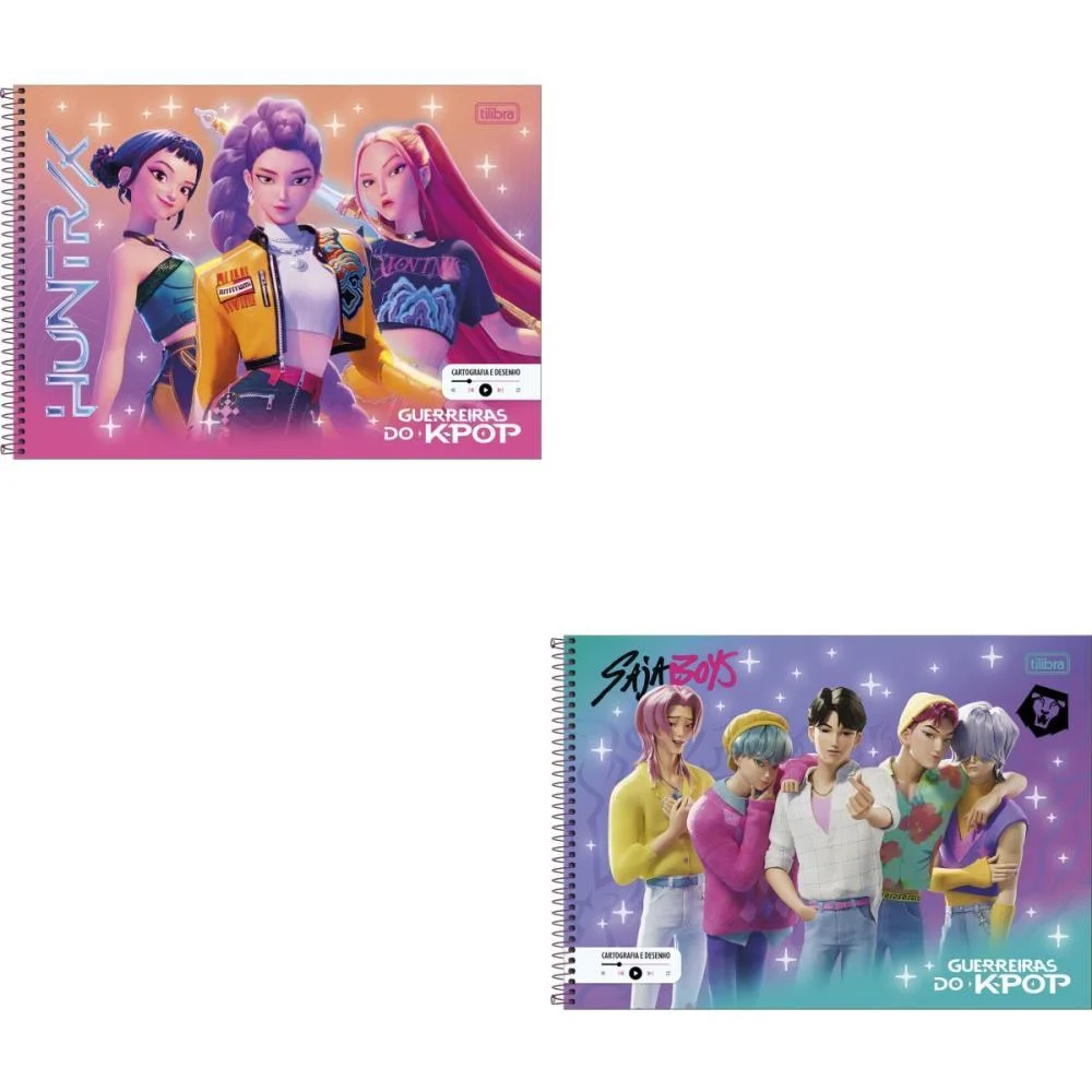 Caderno Desenho Univ Capa Dura Guerreiras Do K-Pop 80Fls Tilibra (Pct.c/04)