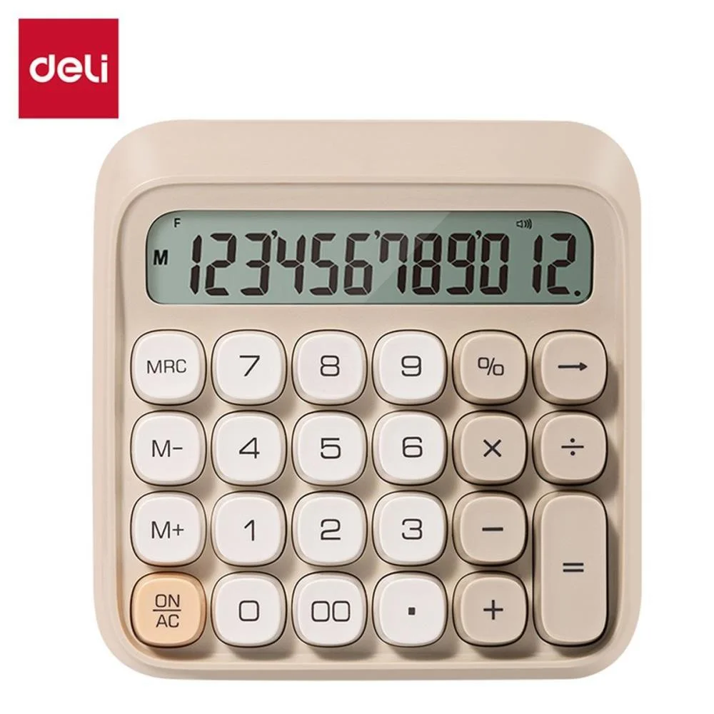 Calculadora De Mesa 12Dig. Mecanico Caramelo Deli (Unidade)
