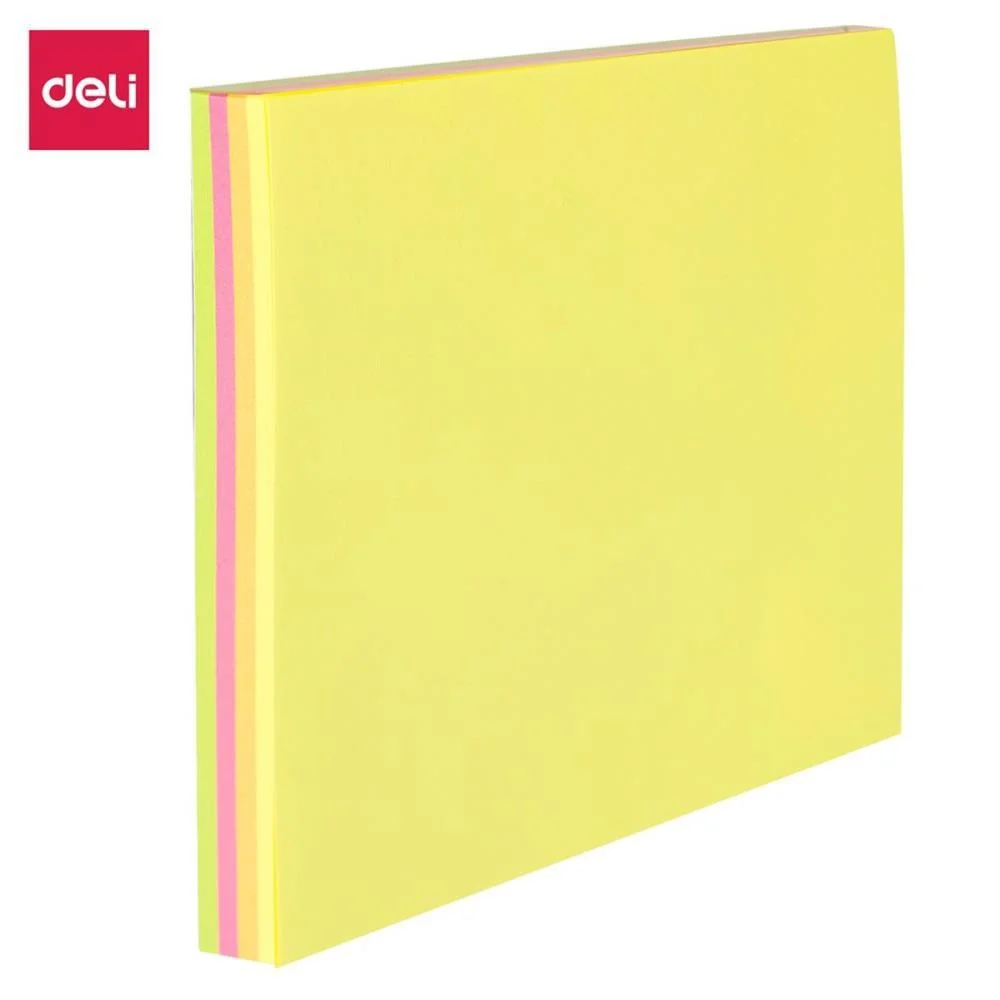 Bloco De Recado Autoadesivo 76X76Mm Fluorescente 4X25Fls Deli (Unidade)