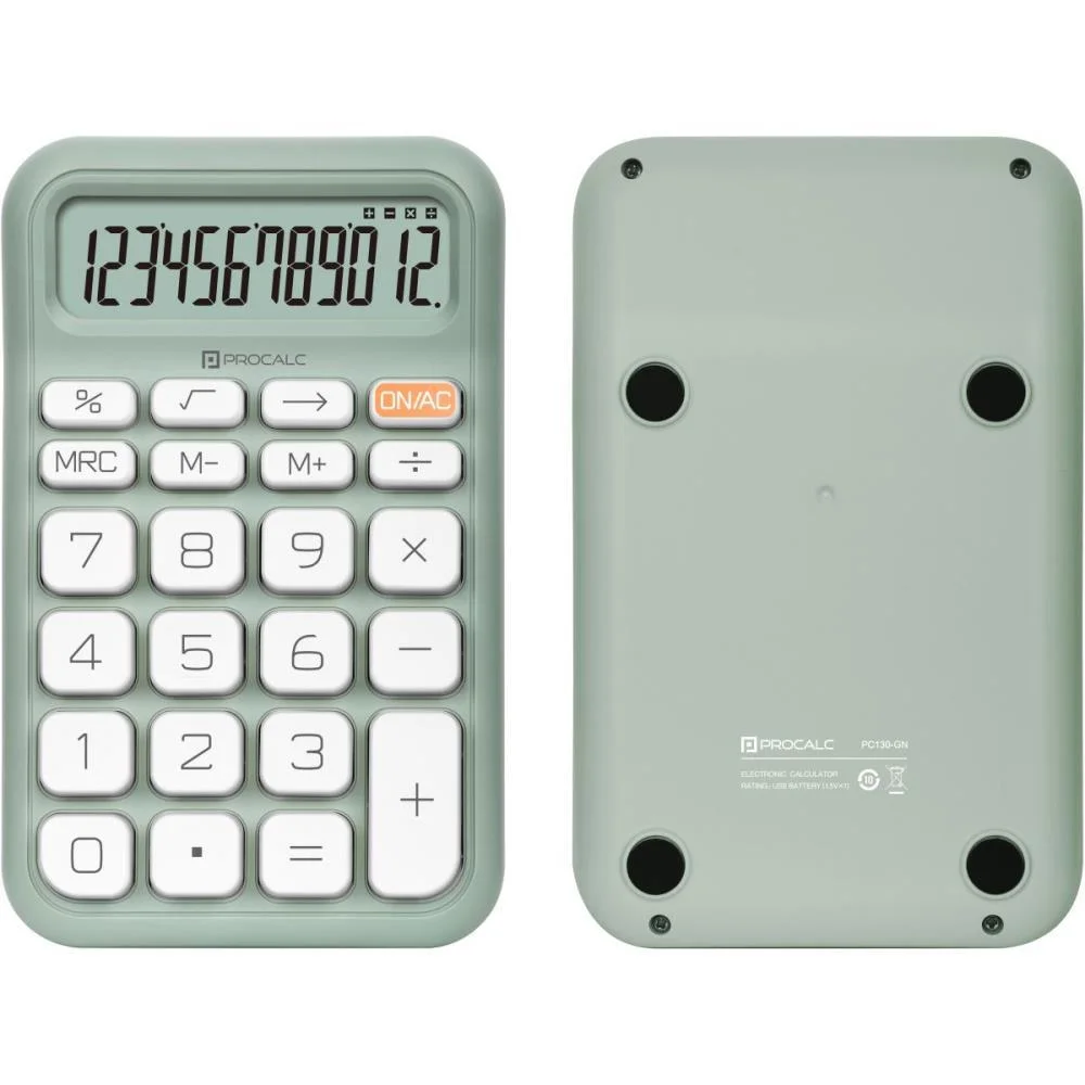 Calculadora De Mesa 12 Dig. Vd Solar/Bateria Pc130 Procalc (Unidade)