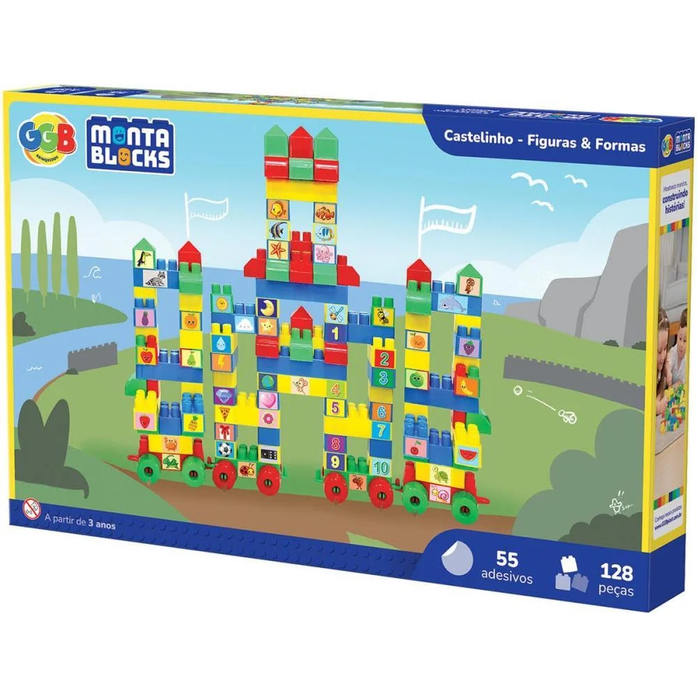Brinquedo Para Montar Castelinho 128Pcs C/55 Adesivo Ggb Plast (Unidade)