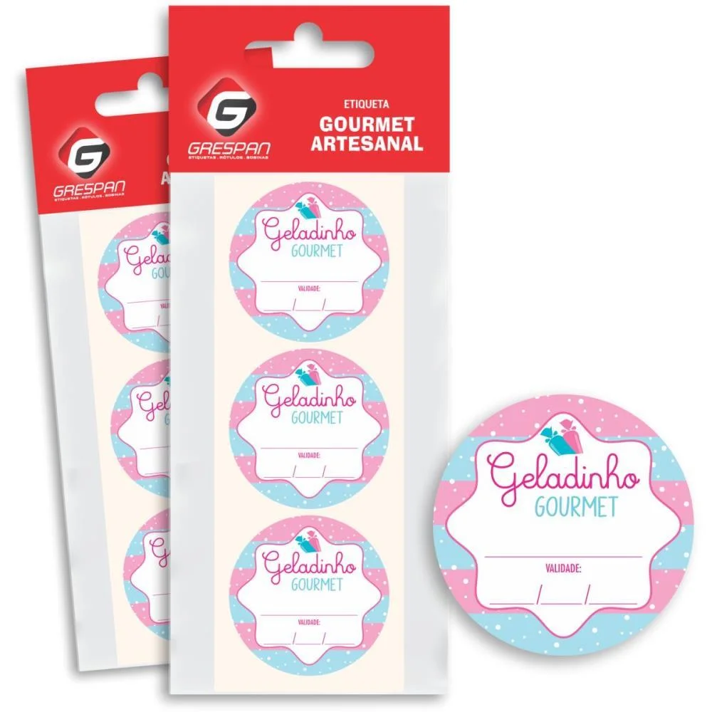 Etiqueta Adesiva Geladinho Gourmet Grespan (Pct.c/60)
